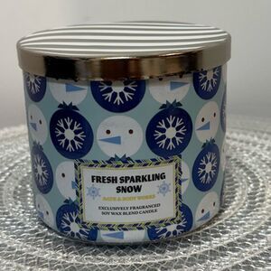 BBW Fresh Sparkling Snow 3 Wick Scented Candle NWT